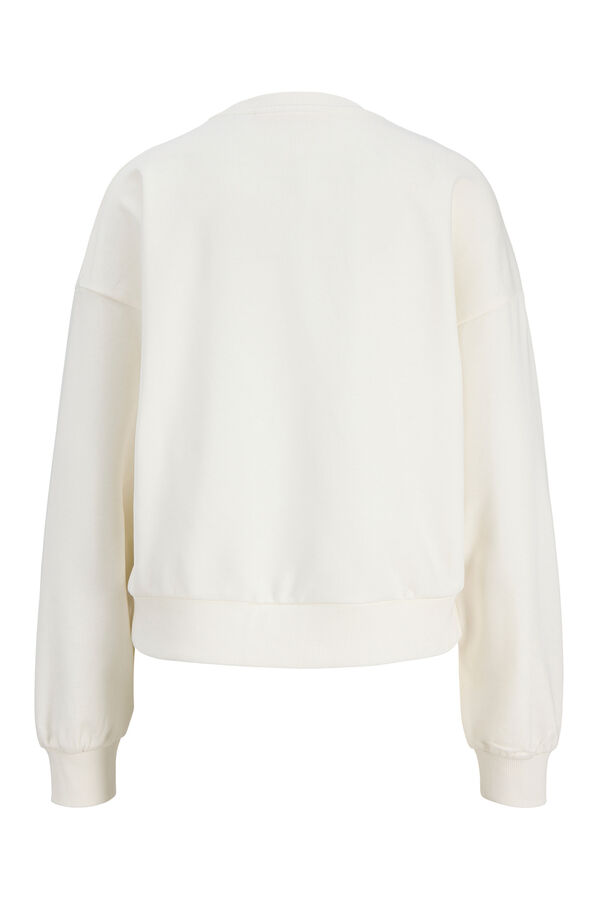 Jack & Jones Sudadera relaxed cuello redondo blanco