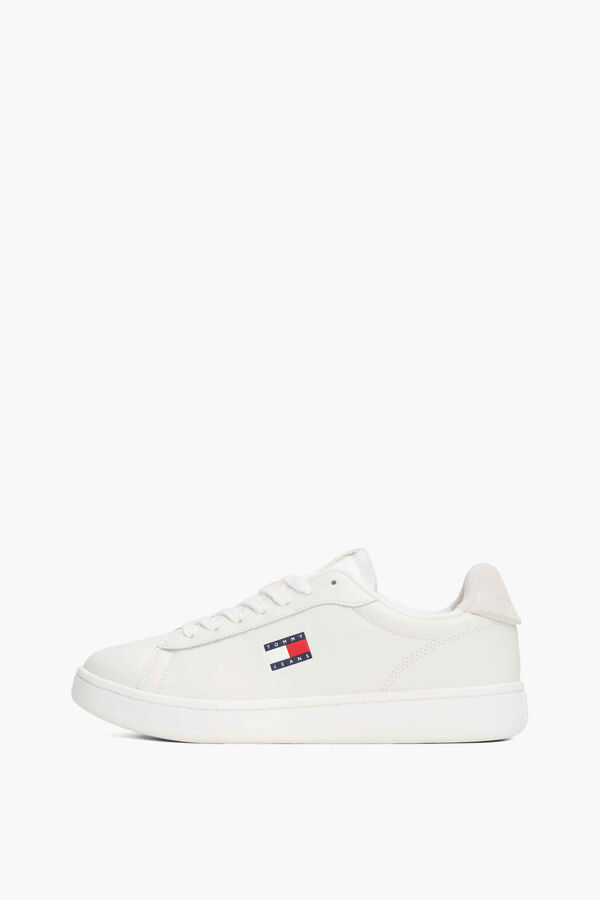 Tommy Jeans Zapatillas Tommy Jeans blancas con logo bandera marfil