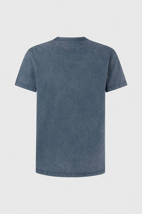 Springfield Cotton T-shirt with logo print tamno plava