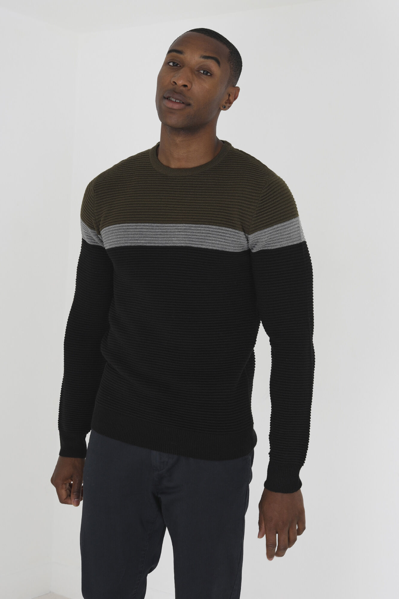 Brave Soul Camisola com pain&eacute;is com canelado