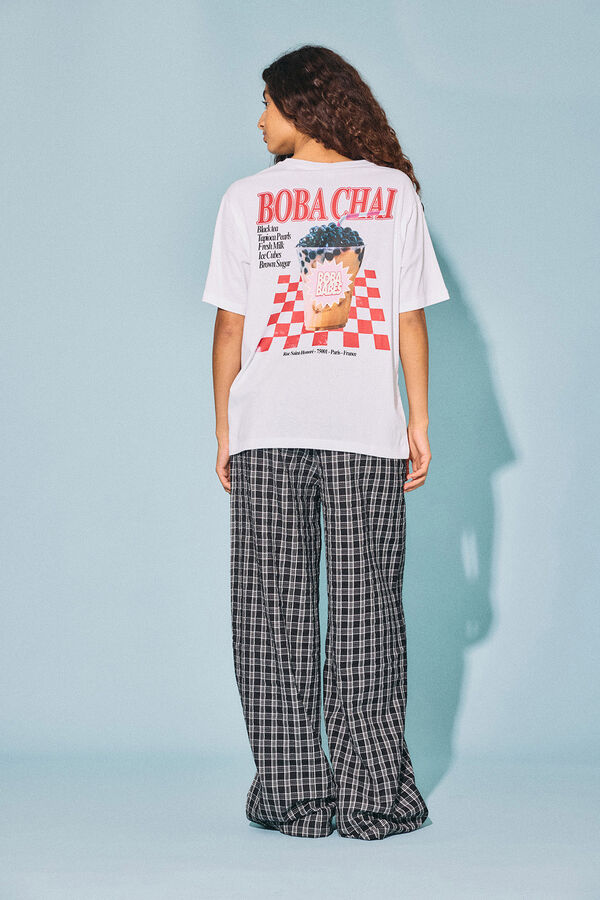 Noisy May Printed short-sleeved T-shirt white