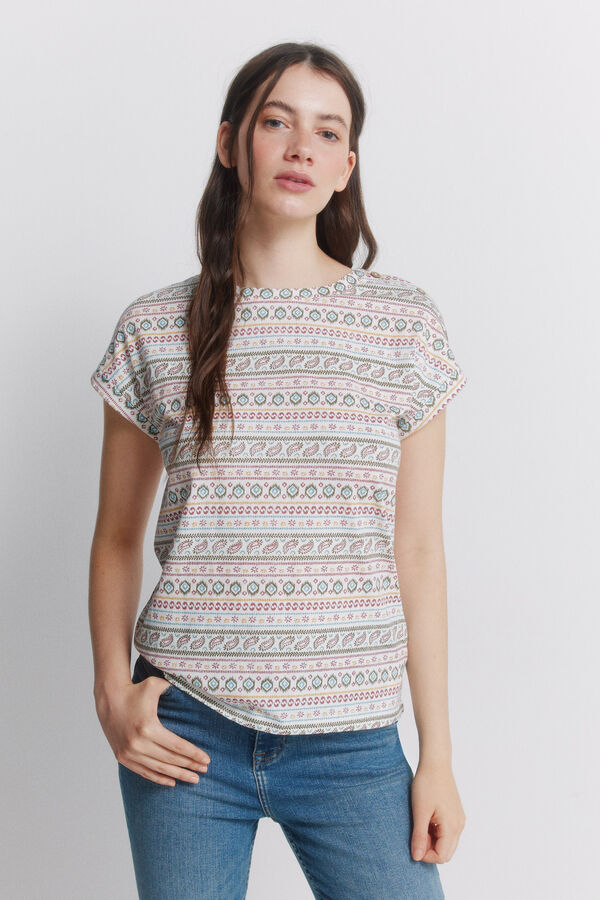 Springfield Cotton short sleeve T-shirt brown