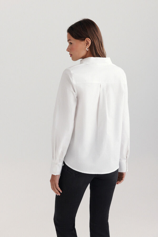 Springfield Pleated basic shirt white