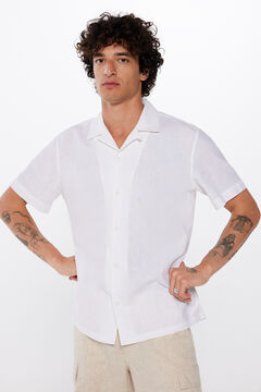 Springfield Chemise manches courtes lin blanc
