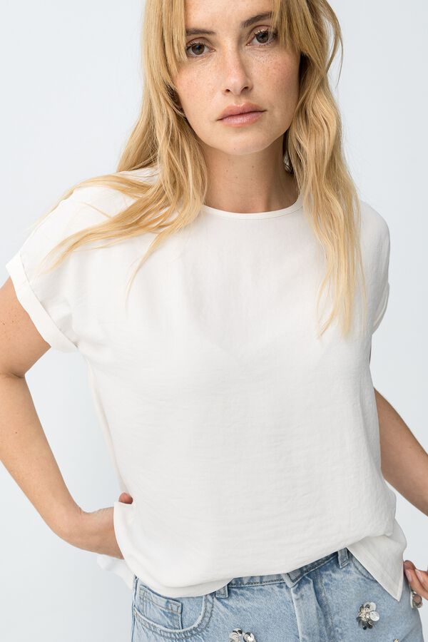 Tiffosi Relaxed short sleeve blouse beige