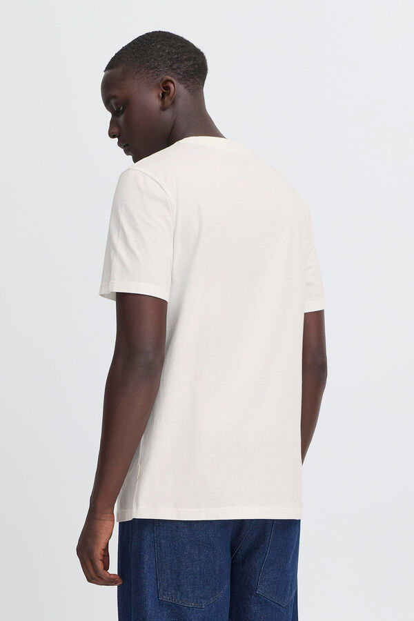 Blend T-shirt Manga Curta Print  branco