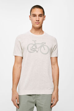 Springfield Short-sleeved textured jumper with bike grey