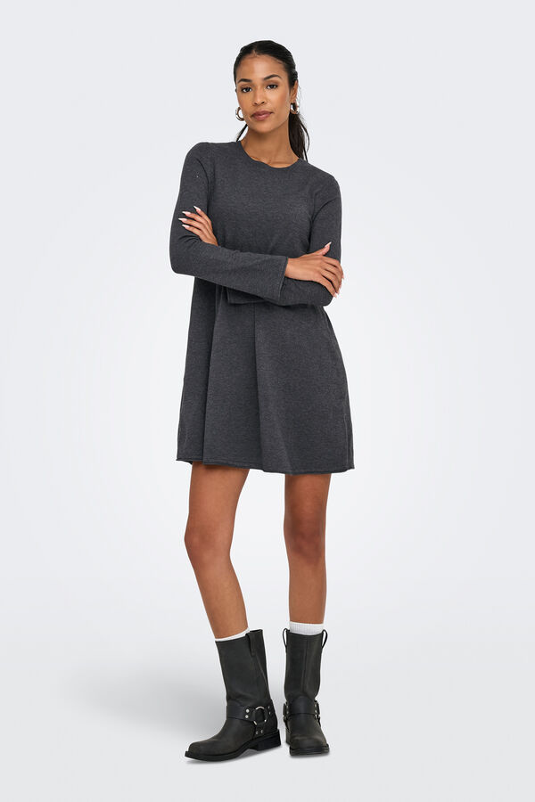 Only Vestido curto com manga compridas cinzento
