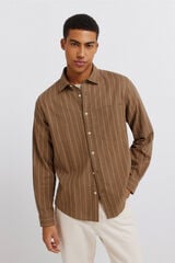 Springfield Striped linen shirt nude