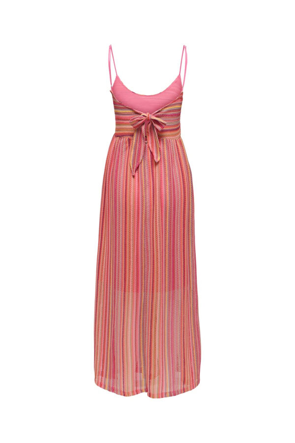 Only Vestido largo cuello en V fucsia