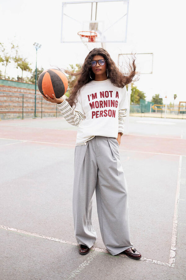 DeFacto Camiseta suave estampada blanco