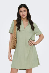 JDY Vestido corto camisero gris