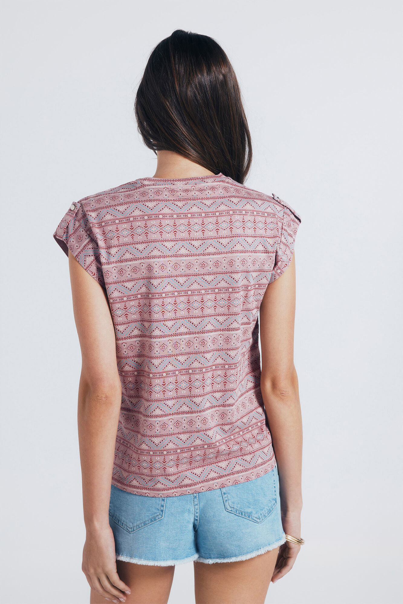 Springfield Printed T-shirt with loop sleeves