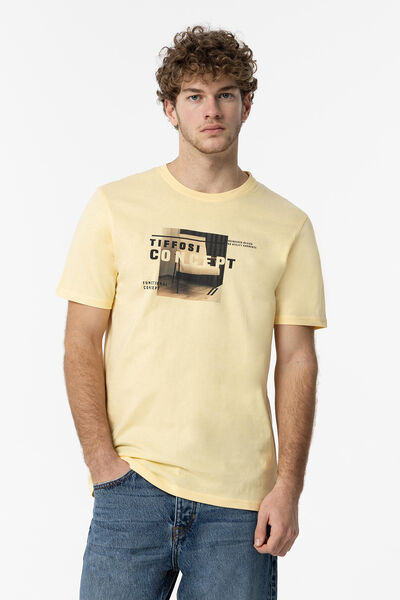 Springfield T-shirt with front print mustard