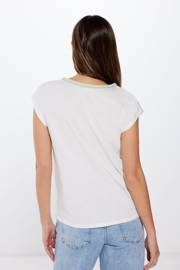 Springfield T-shirt with multicoloured braided collar color
