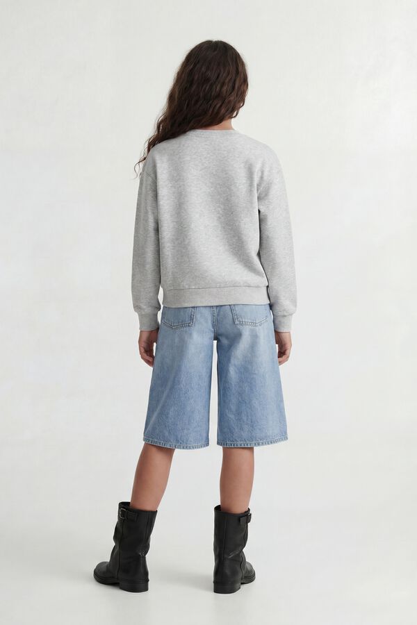 Jack & Jones Girl Print round neck sweatshirt grey