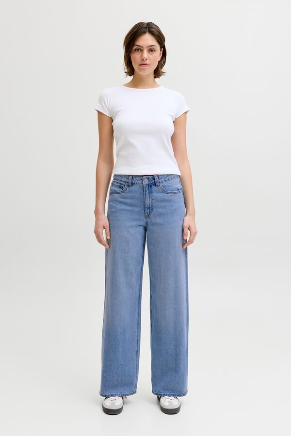Jack & Jones Jeans wide tiro alto lavado azul