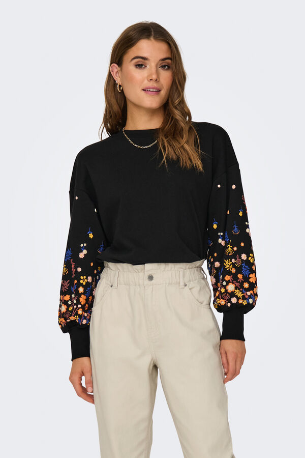 Only Sudadera cuello redondo gris