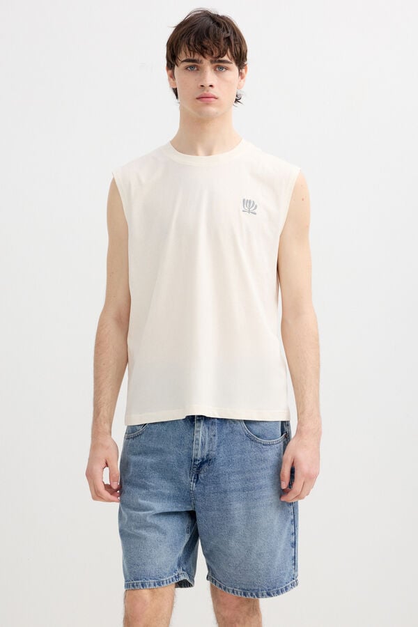 Inside Sleeveless T-shirt white