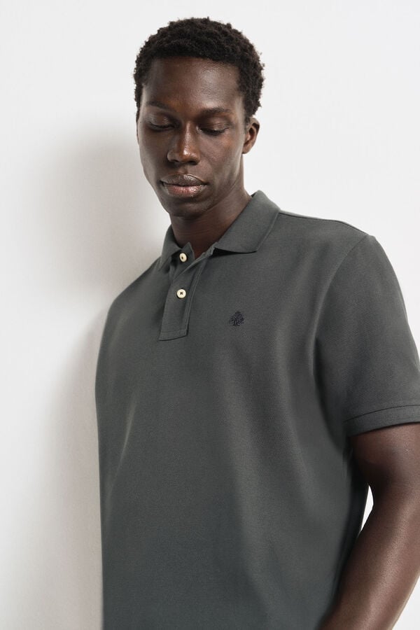 Springfield Regular fit basic piqué polo green