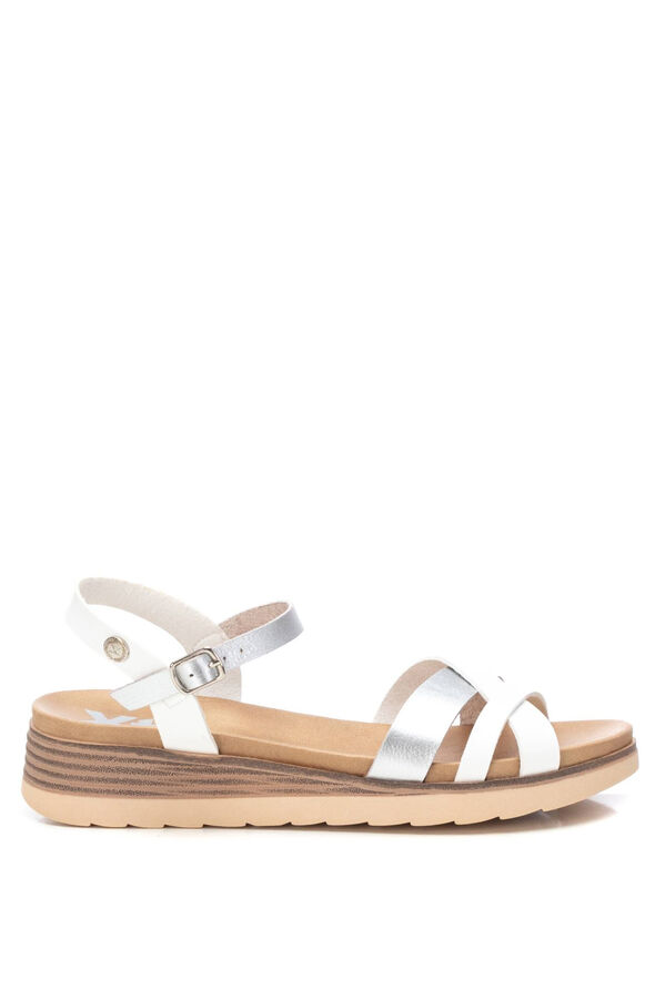 XTI Intertwined strap wedge sandal white