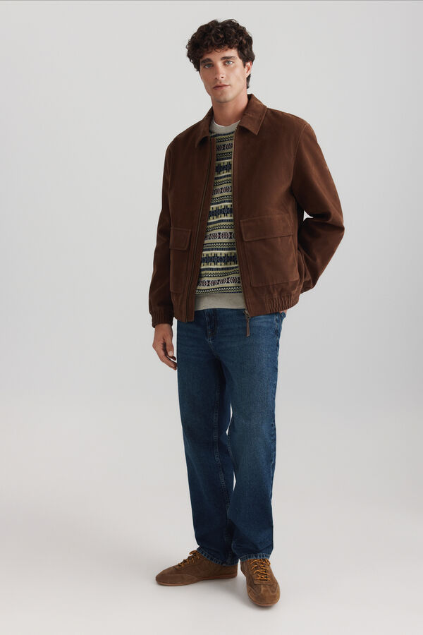 Springfield Multicoloured jacquard jumper printed