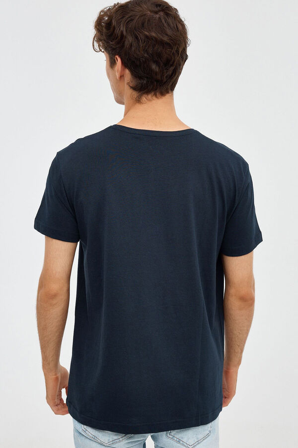 Springfield Essential V-neck T-shirt plava