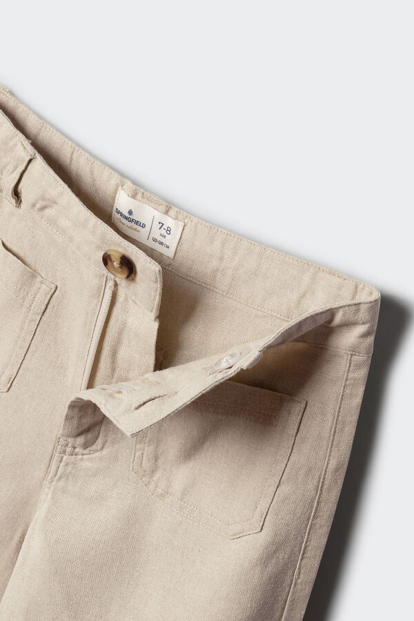 Springfield Kids Dečije culotte pantalone od lana Bež