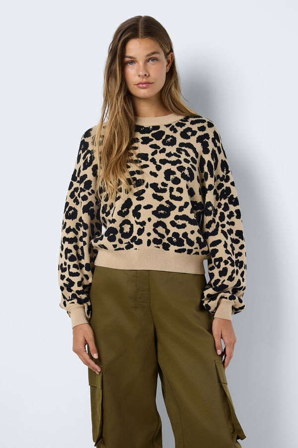 Noisy May Jacquard knit jumper nude