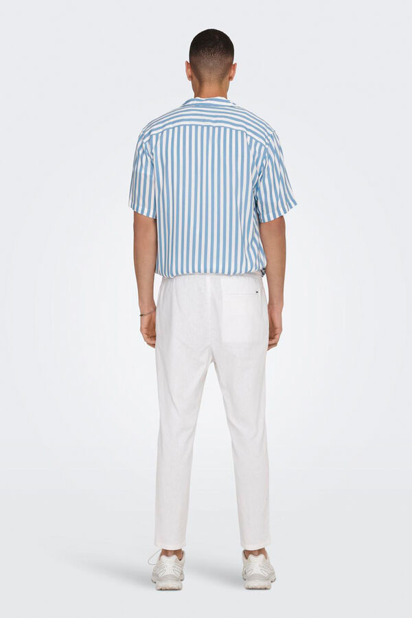 Only & Sons Men's slim fit stockings waist joggers white