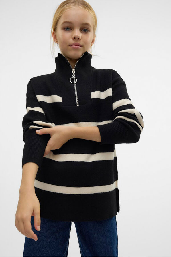 Vero Moda Girl Zip-up collar jumper black