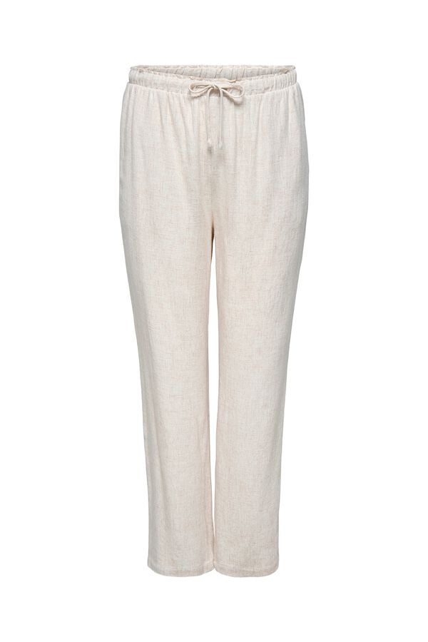 Only Carmakoma Pantal&oacute;n recto talla grande beige