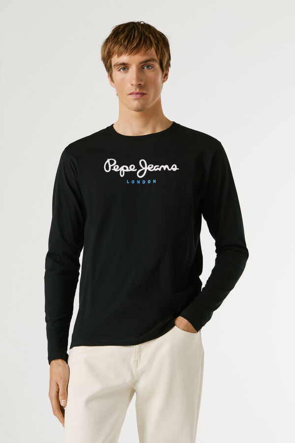 Pepe Jeans Long sleeve logo T-shirt black