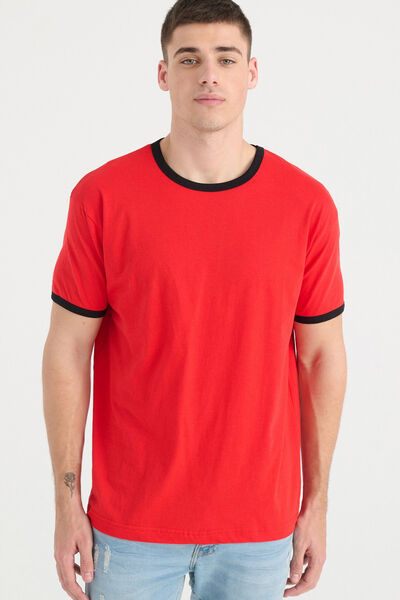 Springfield Essential T-shirt with contrasts royal red