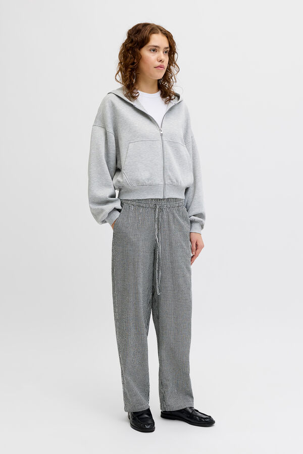 Jack & Jones Pantal&oacute;n seersucker algod&oacute;n negro