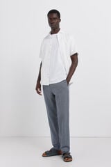 Springfield Striped linen straight fit chinos blue