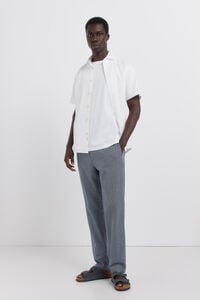 Springfield Striped linen straight fit chinos