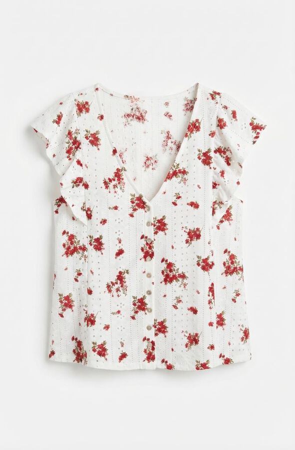 Springfield Embroidered short sleeve T-shirt beige