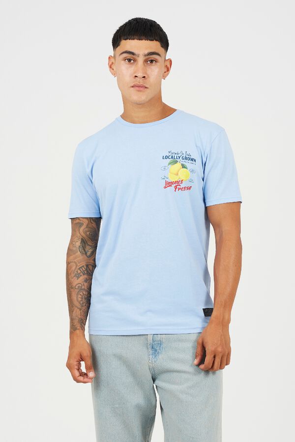 Brave Soul Printed short sleeve T-shirt blue