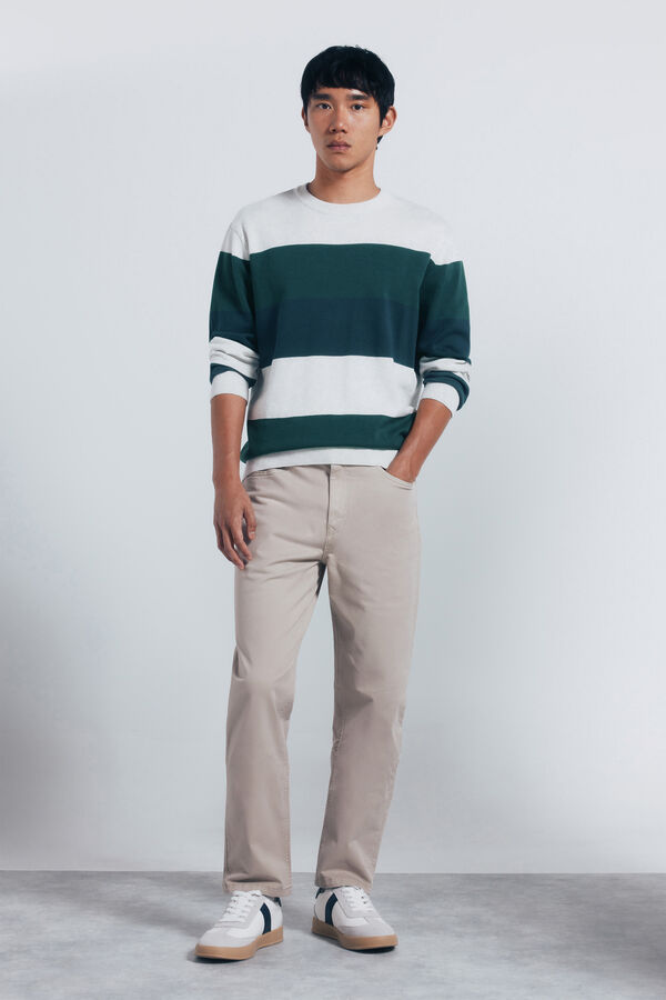 Springfield Color block striped jersey green