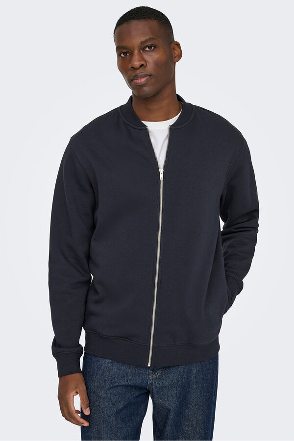 Only & Sons Sudadera estilo bomber. negro