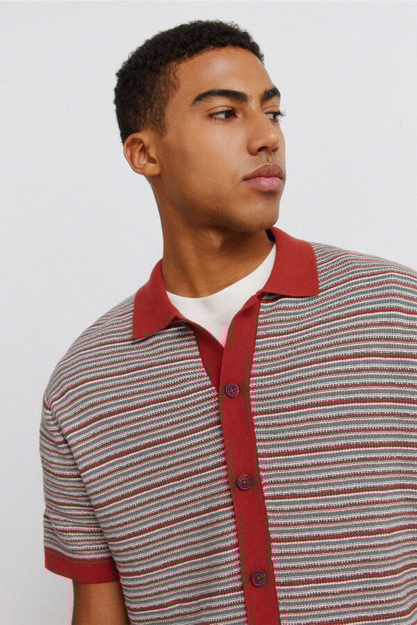Springfield Short sleeve link structure cardigan red
