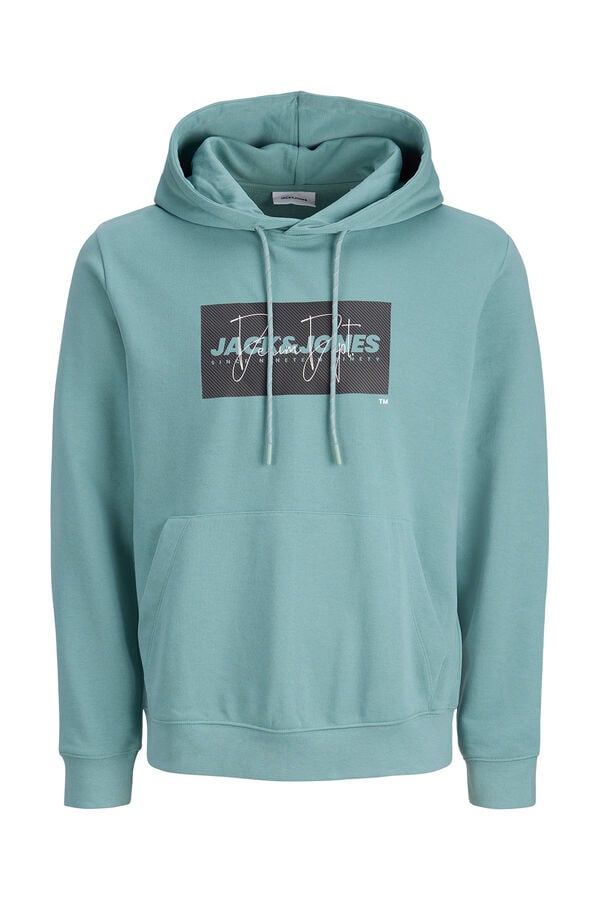 Jack & Jones Sudadera con capucha logo turquesa