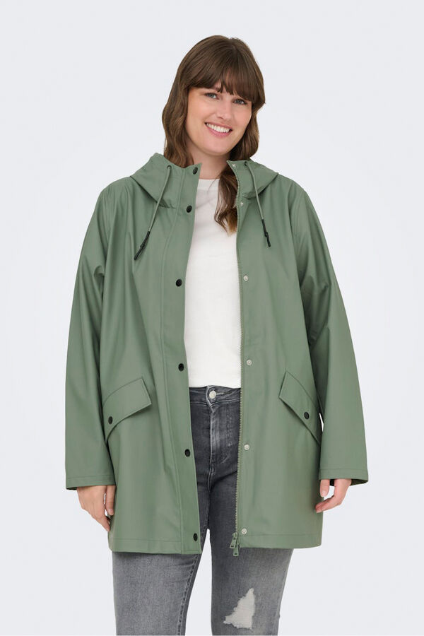 Only Carmakoma Hooded plus size raincoat beige