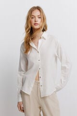 Springfield Chemise col en V en lin marron