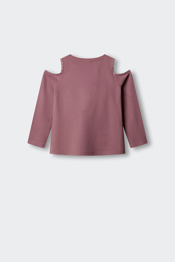 Springfield Kids T-shirt de manga comprida cut out menina rosa