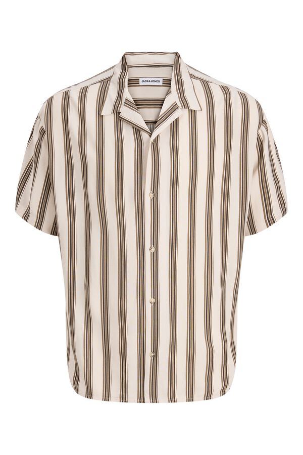 Jack & Jones Striped viscose relaxed shirt grey