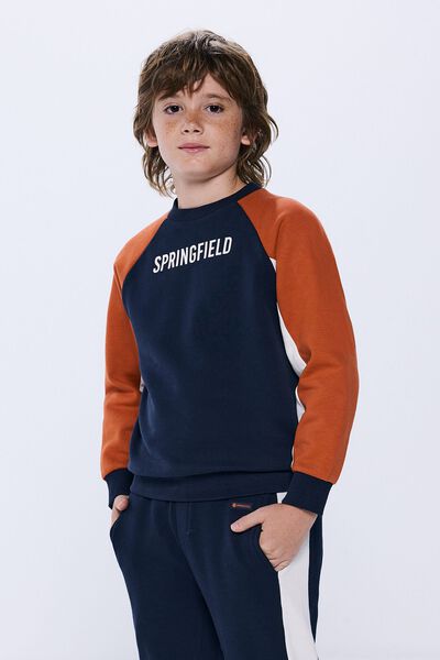 Springfield Sweatshirt cor block menino azul