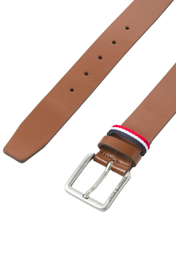 Jack & Jones Cinto bandeira de couro cru