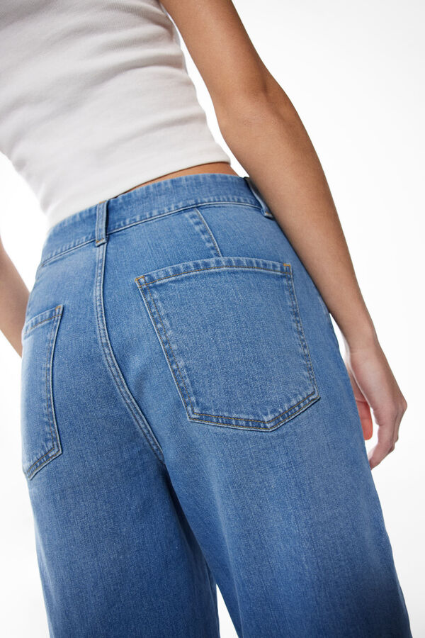 Springfield Jeans culotte bleu acier